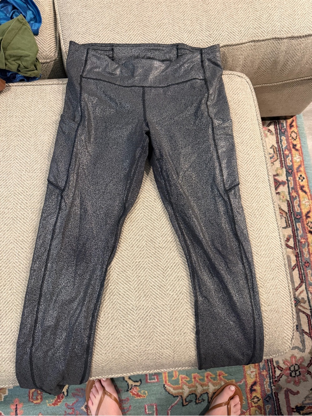 Women’s Gray Metallic Leggings